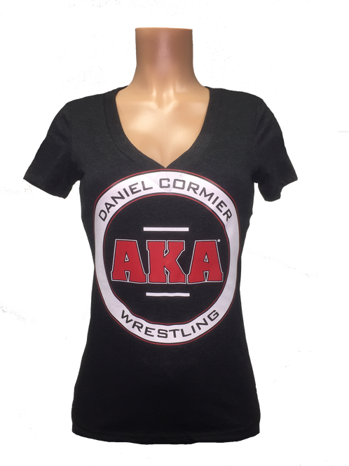 Women's Daniel Cormier Aka Wrestling Black Deep V Neck - Daniel Cormier Shirt (498x664), Png Download