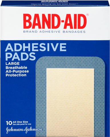 Step 3 - Protect - Johnson And Johnson Band Aid Extra Large Pad Bandage (600x600), Png Download