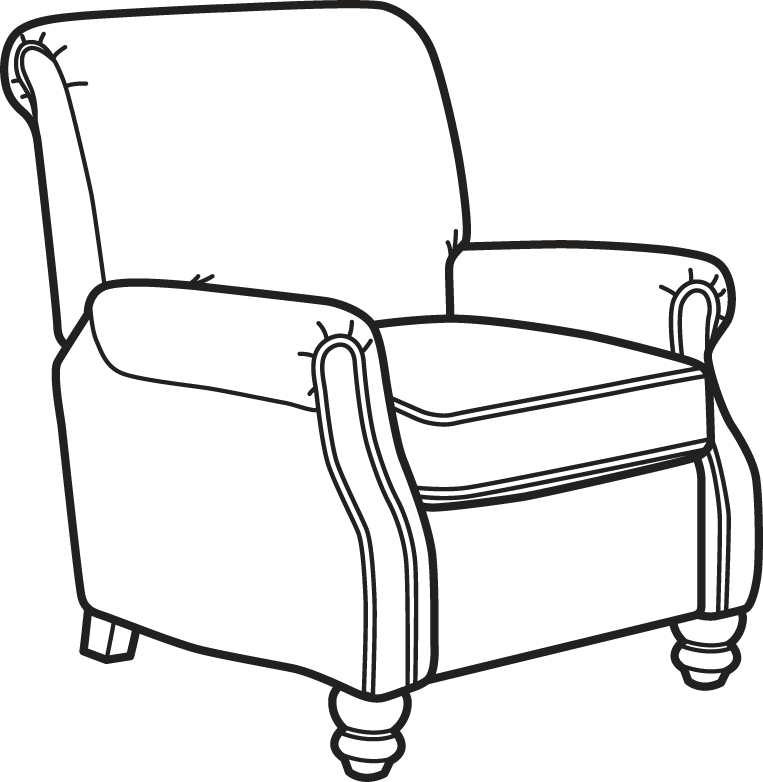 Flexsteel Bay Bridge Fabric High-leg Recliner Without - Easy To Draw Reclining Chair (763x782), Png Download