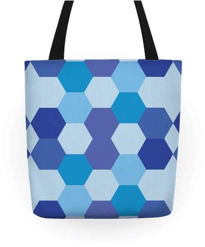 Blue Hexagon Pattern Tote - Tote Bag (484x484), Png Download