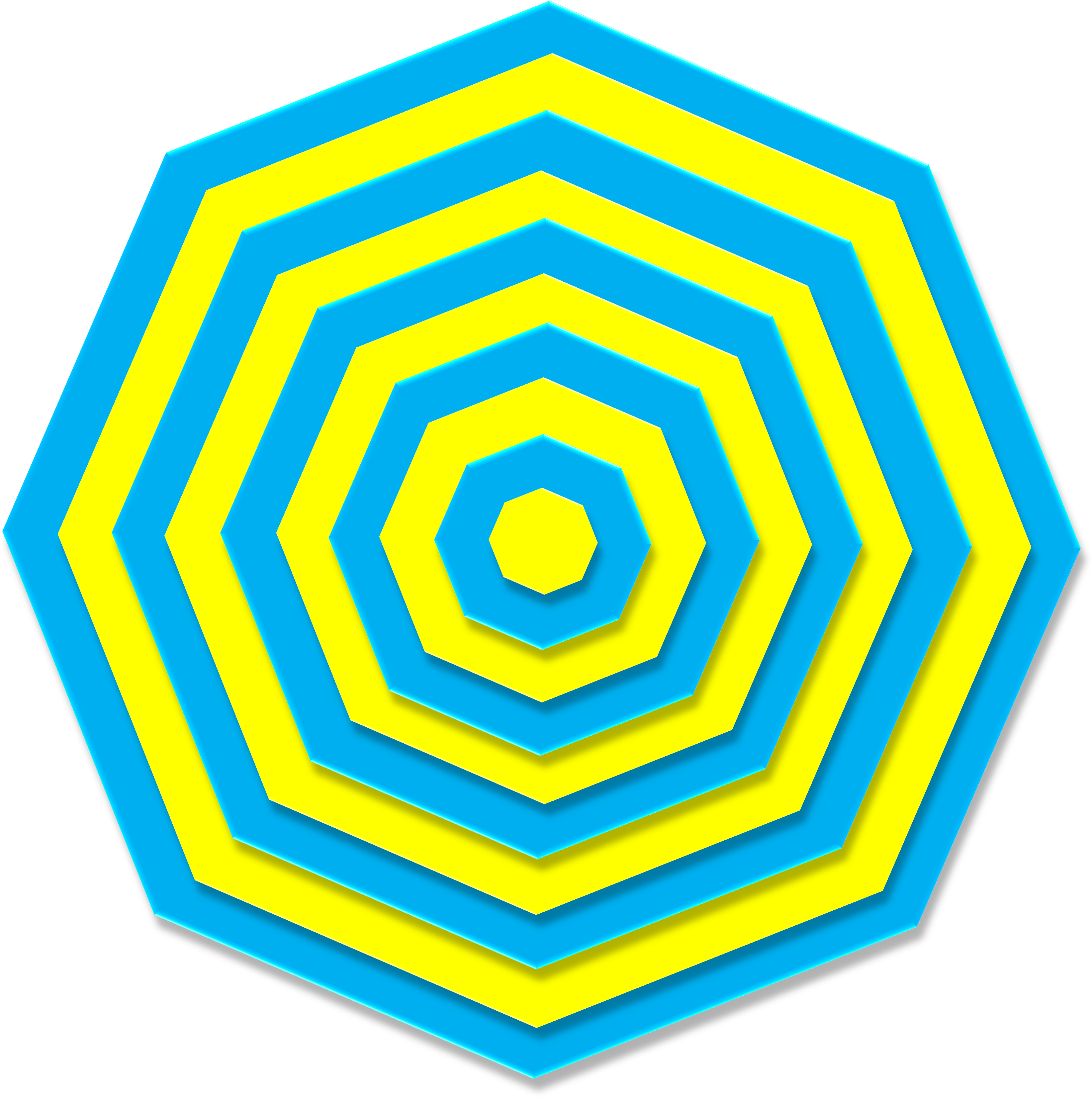 Aqua Yellow 3d Hexagon Metal 737544 - Blue Park Foz Do Iguaçu (3949x3948), Png Download