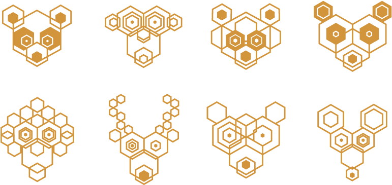 Hexagon Animals - Bear Hexagon (900x517), Png Download