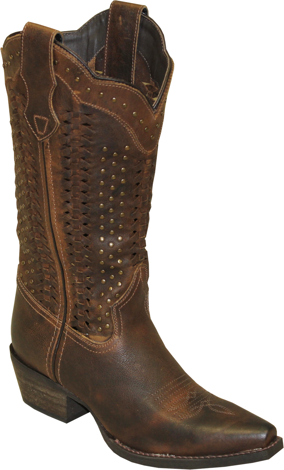 Rawhide By Abilene 12 Inch Brown Scalloped Top Hand - Riding Boot (910x1502), Png Download