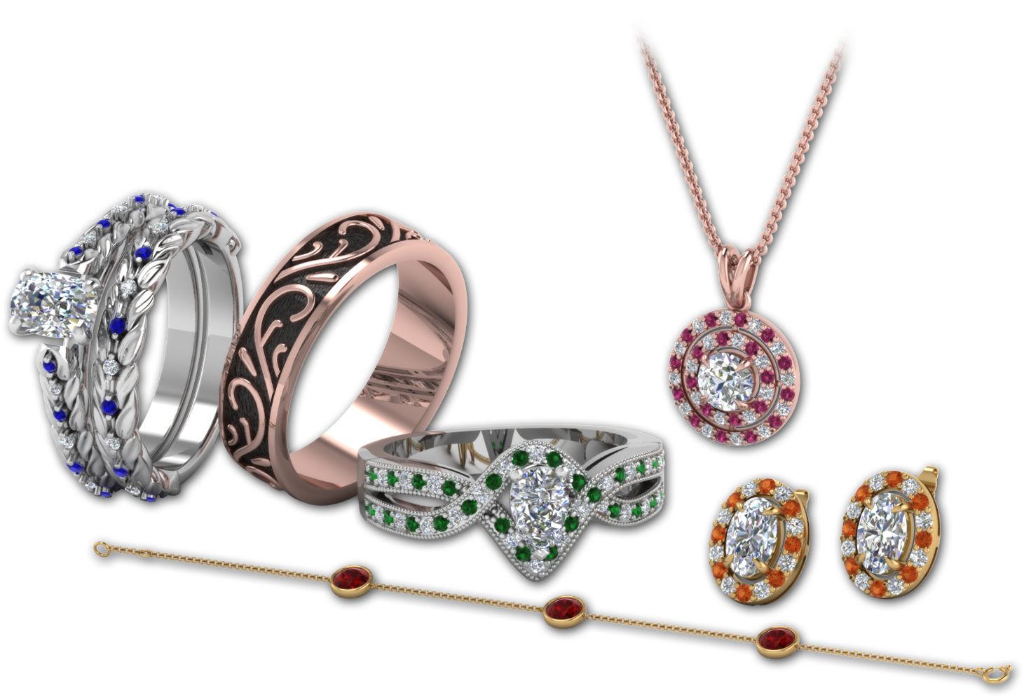 Gemstone Jewelry - Jewellery (1556x1270), Png Download