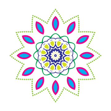 Colorful Mandala Flower, Colorful Mandala, Colorful - Mandala (360x360), Png Download