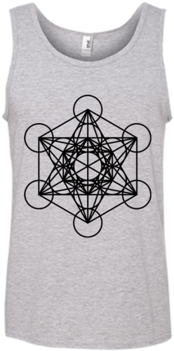 Men Tank Top - Mens White Metatrons Cube Printed T Shirt (500x500), Png Download