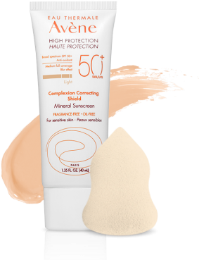 Tinted Sunscreen Spf 50 - Avene Complexion Correcting Shield Light (370x420), Png Download