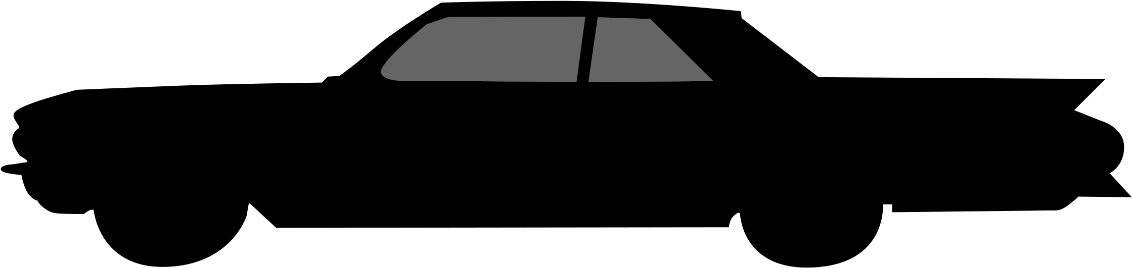 Old Car Silhouette Vector Library Download - Silhouette Of A Car (2400x725), Png Download