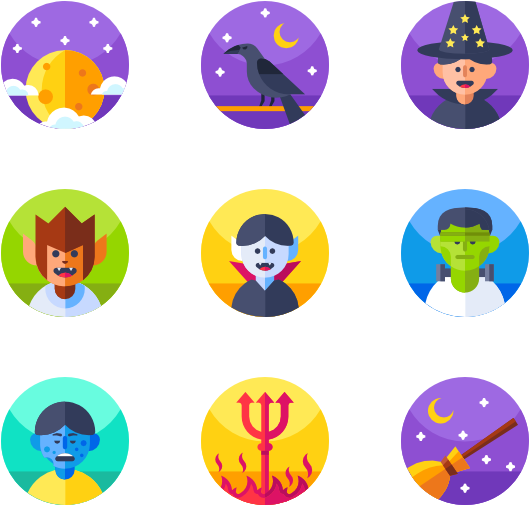 Halloween 50 Icons - Family Flat Icon Png (600x564), Png Download