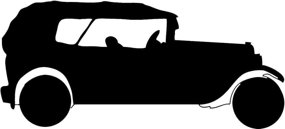 Car Silhouette Clip Art At Getdrawings - Old Car Silhouette Png (1000x454), Png Download