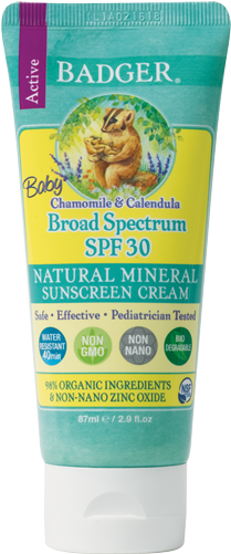 Natural Zinc Oxide Spf30 - Badger Balm Sunscreen Spf 30 (500x500), Png Download