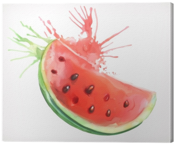 Watercolor Painting, Watermelon, Vector Illustration, - Wassermelone Watercolor (400x400), Png Download