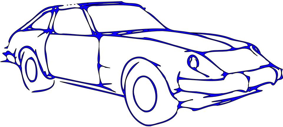 Designer Drawing Car - Black And White Car Clipart (960x480), Png Download
