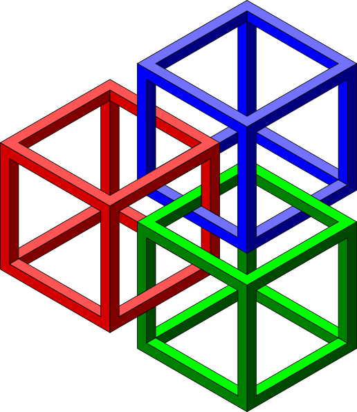 Geometry Clipart Geometric Shape - Impossible Cubes (516x596), Png Download