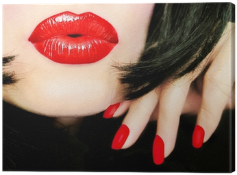 Sexy Pretty Woman With Black Hair, Red Lips / Kiss - Hot Pink Lip (400x400), Png Download