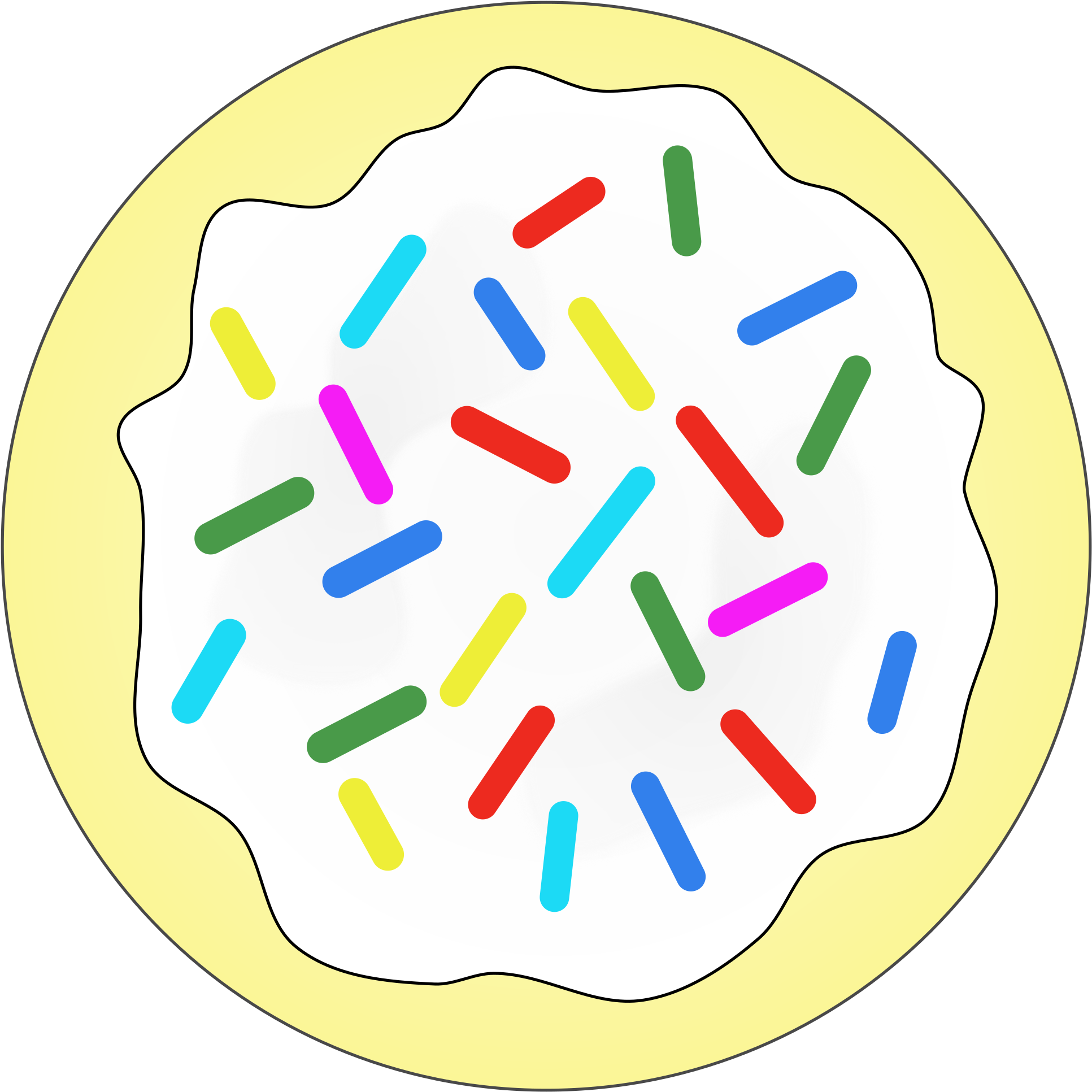 Clipart Rainbow Sprinkles Sugar Cookie - Clip Art Sugar Cookie (2400x2400), Png Download