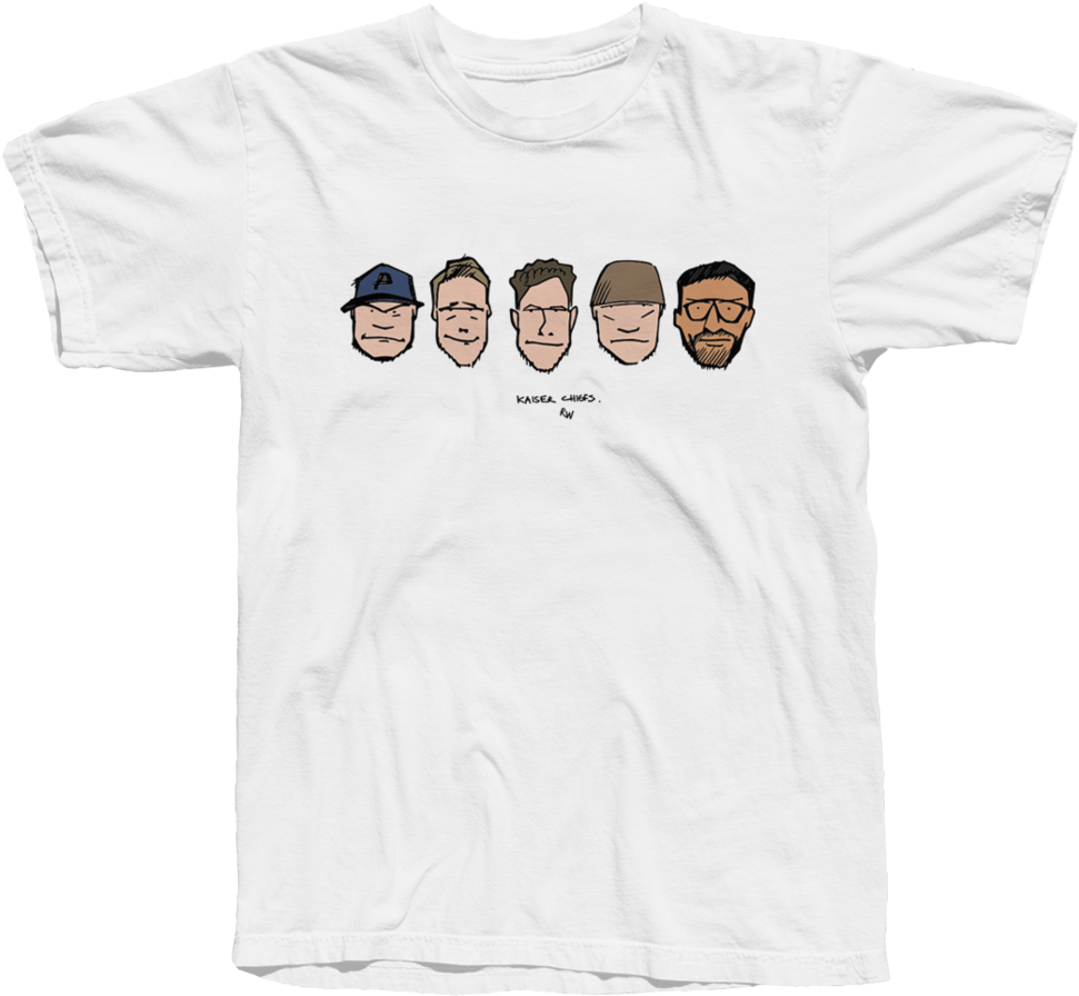 'cartoon Faces' White T-shirt - Shirt (1024x931), Png Download