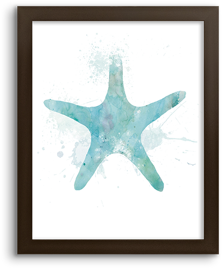 Watercolor Silhouette ~ Sea Star - Starfish (800x800), Png Download