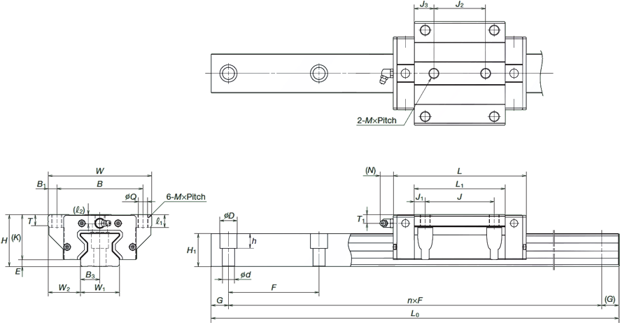 Nsk Ra Flange Type - Diagram (900x473), Png Download