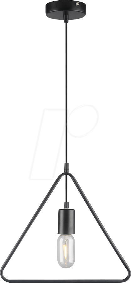 Matt Black Pendant Light With Black Canopy V-tac - Triangle (418x902), Png Download