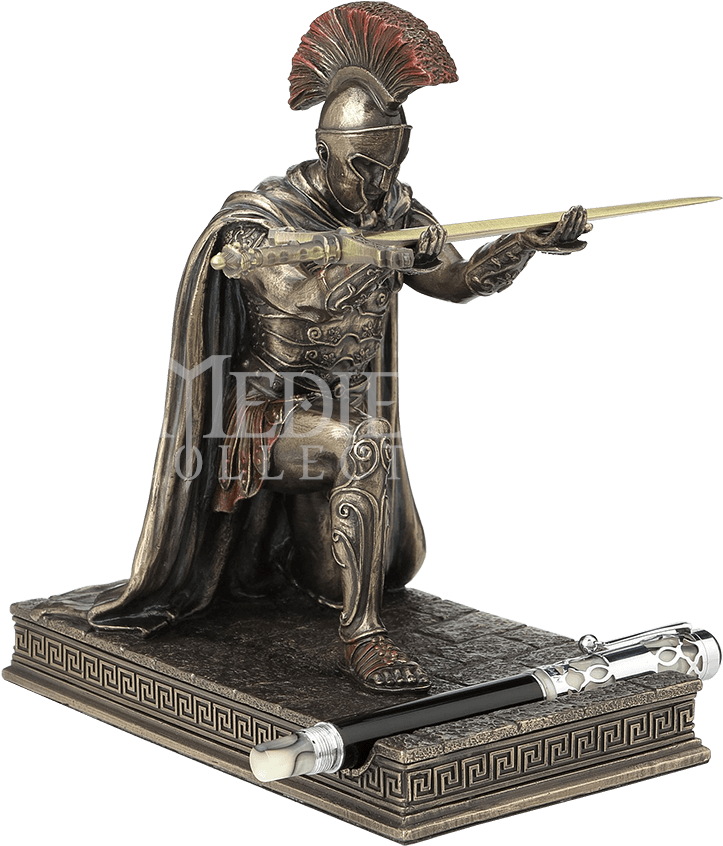 Roman Commander Pen Holder With Letter Opener Sword - Stojak Na Długopis Rycerz (845x845), Png Download
