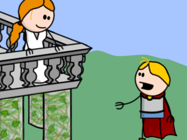 Balcony Clipart Romeo And Juliet - Cartoon (640x480), Png Download