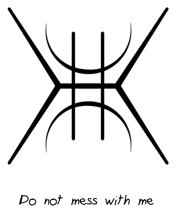 “do Not Mess With Me” Sigil Requested By Anonymous - Line Art (750x750), Png Download