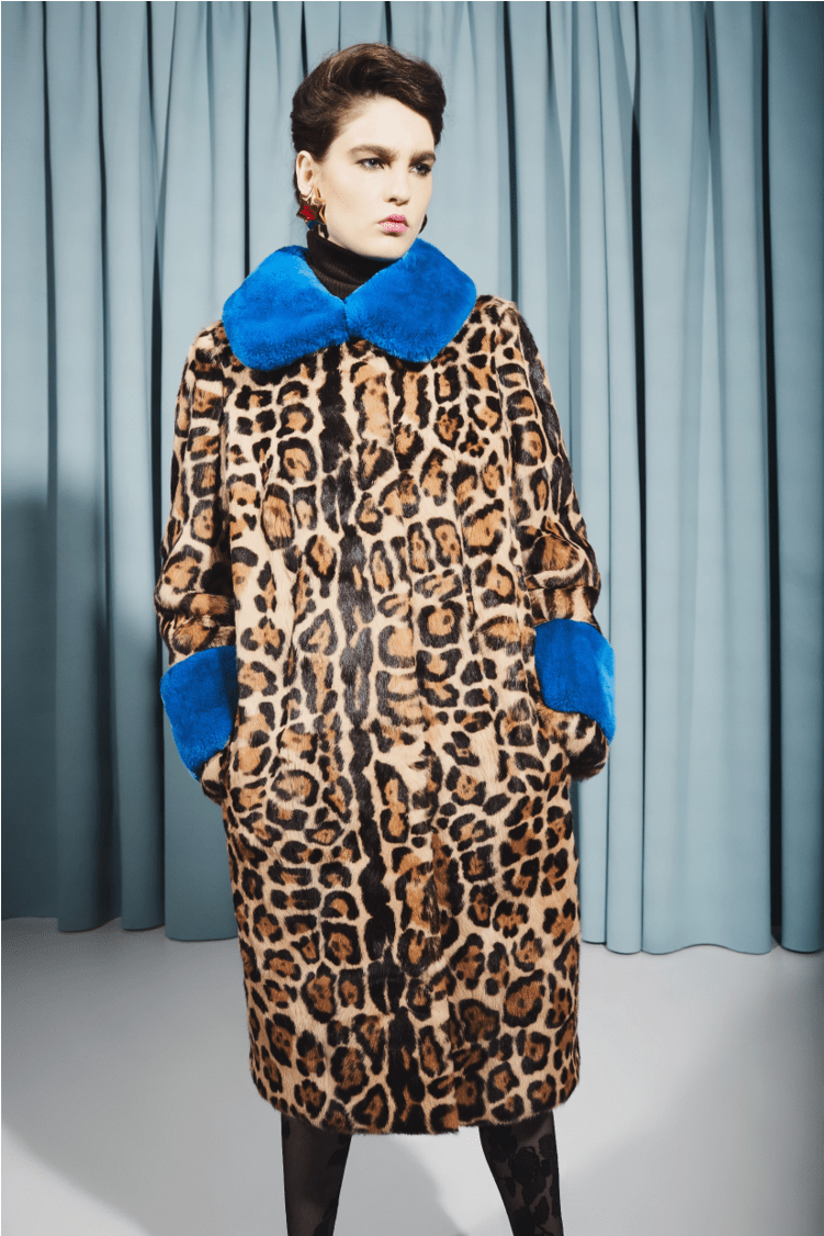Leopard Fur Coat - Girl (1120x1125), Png Download