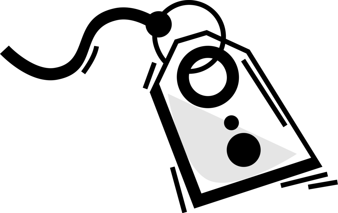 Svg Black And White Merchandise Tag Image Illustration (1112x700), Png Download
