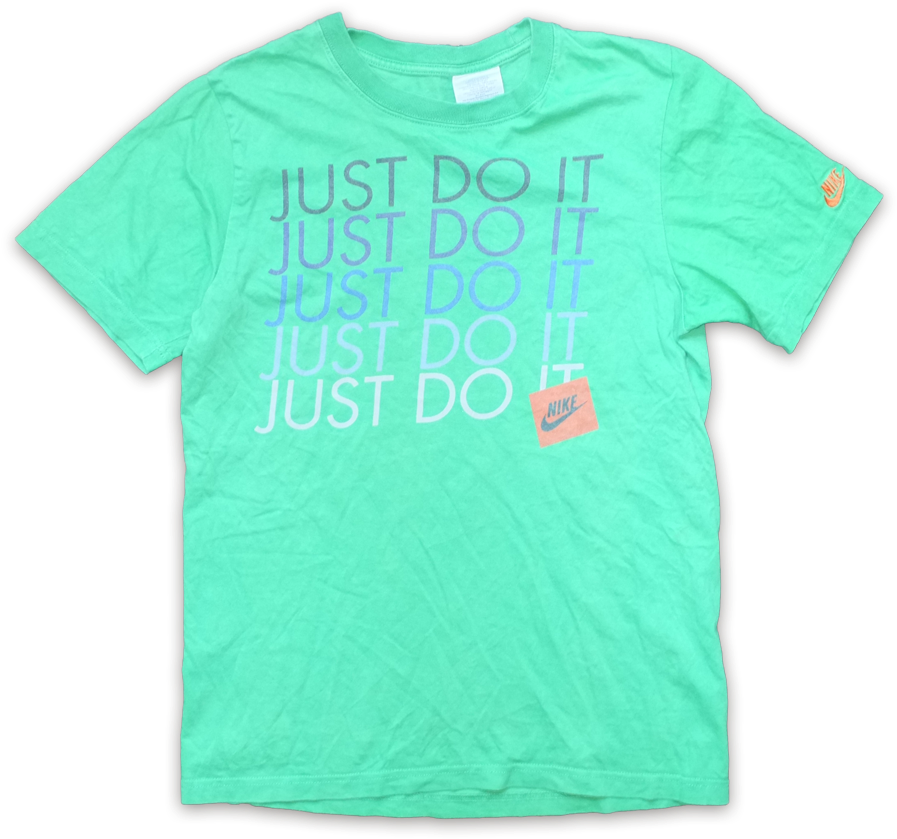 Nike Just Do It Print T-shirt Small Vintage Klamotten - Active Shirt (900x900), Png Download