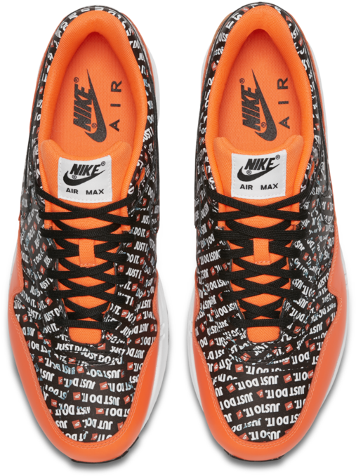 Nike Air Max 1 Prm Just Do It Orange Black - Nike Air Max (800x800), Png Download