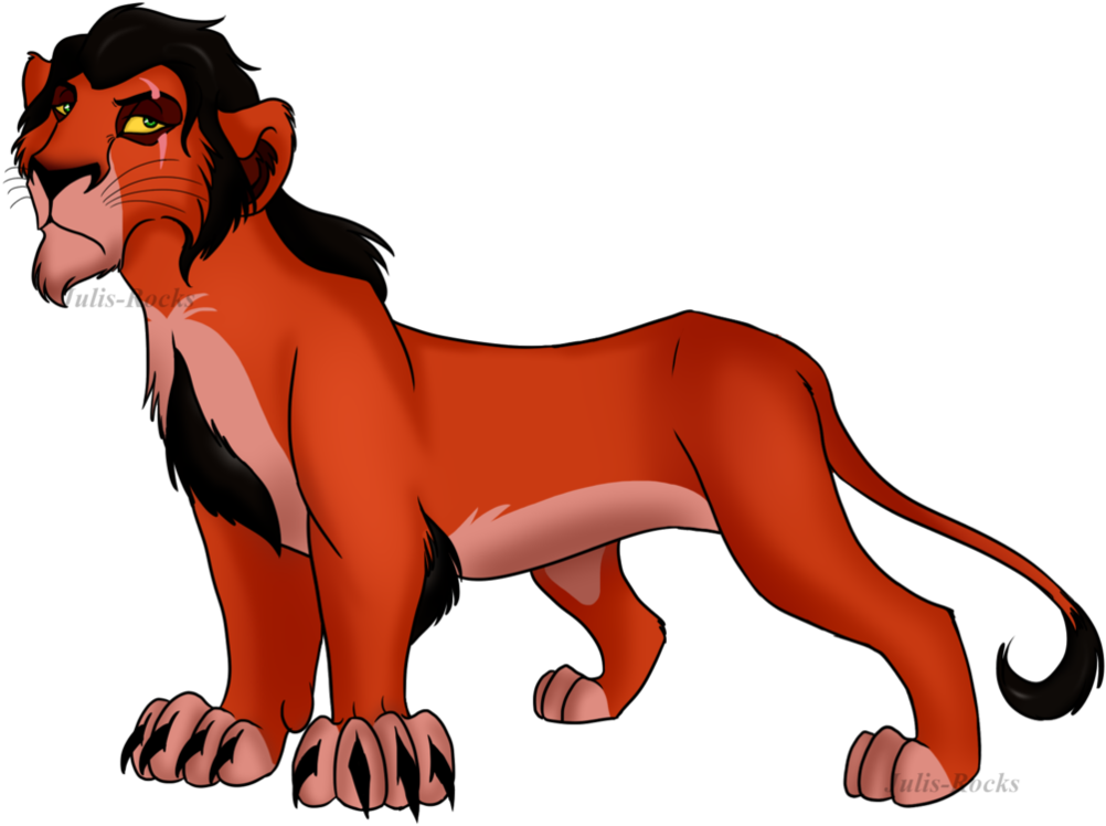 Drawn Creature Lion - Scar As A Teenager Lion King (1022x781), Png Download