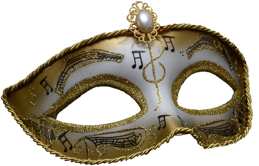 Mask, Carnival, Venice, Art, Motif, Silver, Gold - Mask (960x643), Png Download