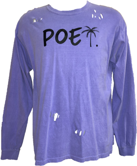 Image Of Purple Palm Tree Longsleeve-size Large - Long-sleeved T-shirt (540x720), Png Download