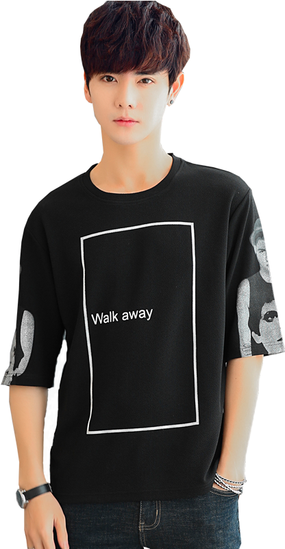 Summer 2018 New Short Sleeved Men's T Shirt Korean - Boy (800x800), Png Download