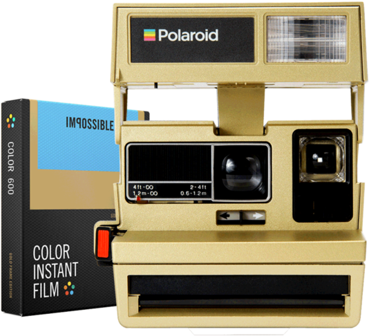 Polaroid 600 Gold Instant Camera Bundle With Film - Instant Camera (600x600), Png Download