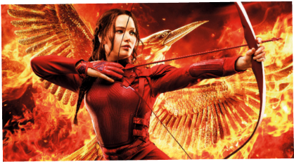 Katniss Everdeen Shooting A Bow (480x853), Png Download