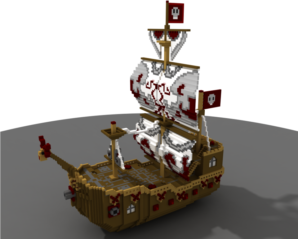 1 2 3 4 5 Pirate Ship Pack1 Pirate Ship Pack2 Octopus - Voxel Ship (960x800), Png Download