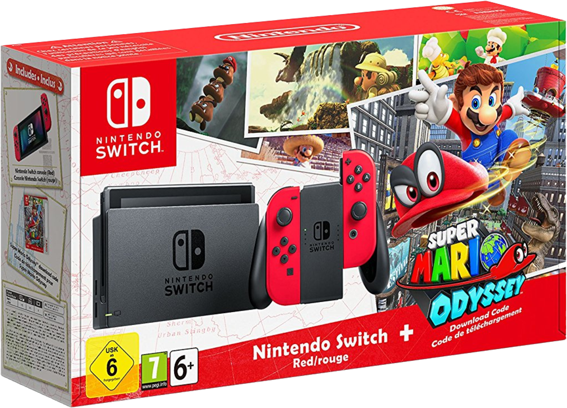 Nintendo Switch Mario Odyssey Bundle (1942x1400), Png Download