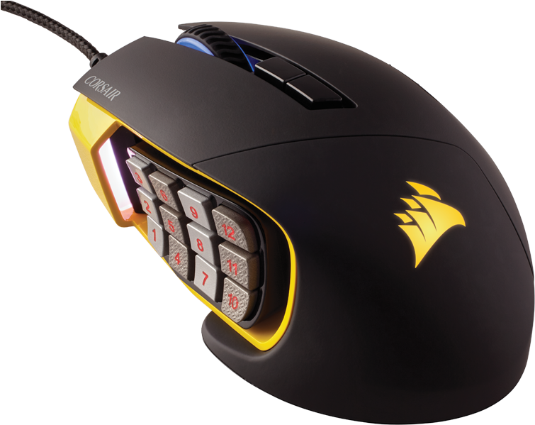 Corsair Gaming Scimitar Rgb Moba/mmo Gaming Mouse - Corsair Gaming Scimitar Pro Rgb (800x615), Png Download