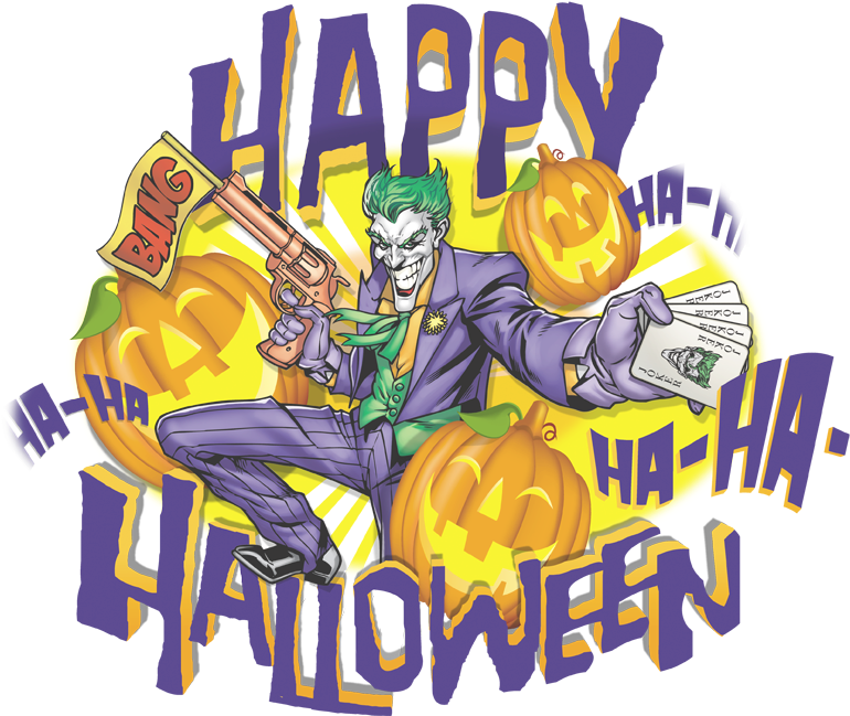 Batman Ha Ha Halloween Men's V Neck T Shirt - Happy Halloween Joker (786x698), Png Download