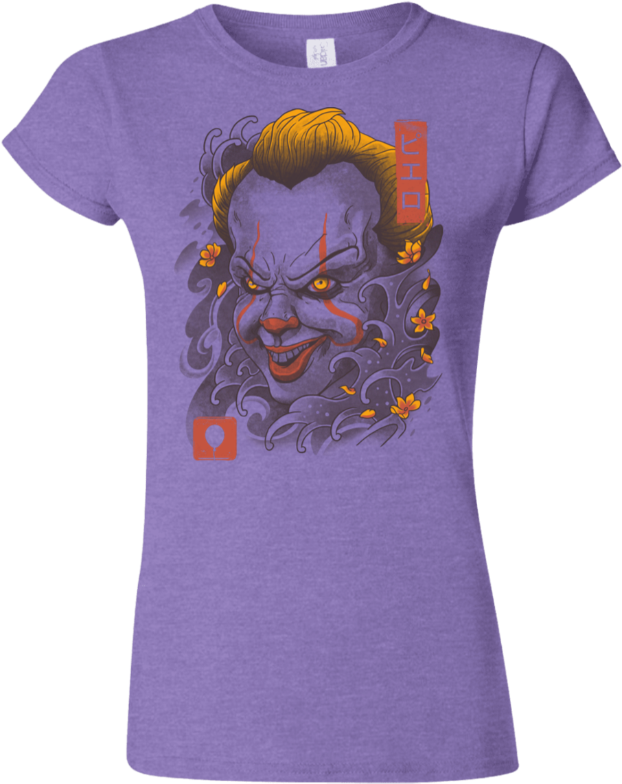 Shop Oni Clown Mask Junior Slimmer Fit T Shirt - Shirt (1155x1155), Png Download