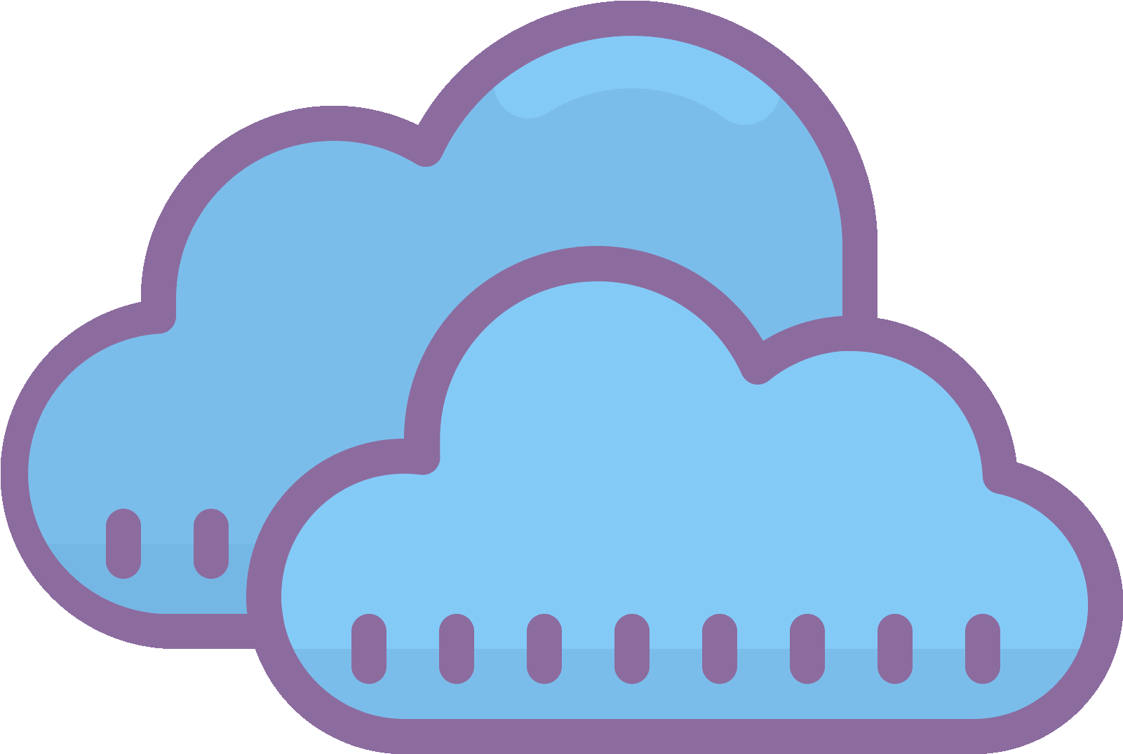 There Are Two Fluffy Clouds Overlapping One Another - Onedrive Icons (1601x1076), Png Download