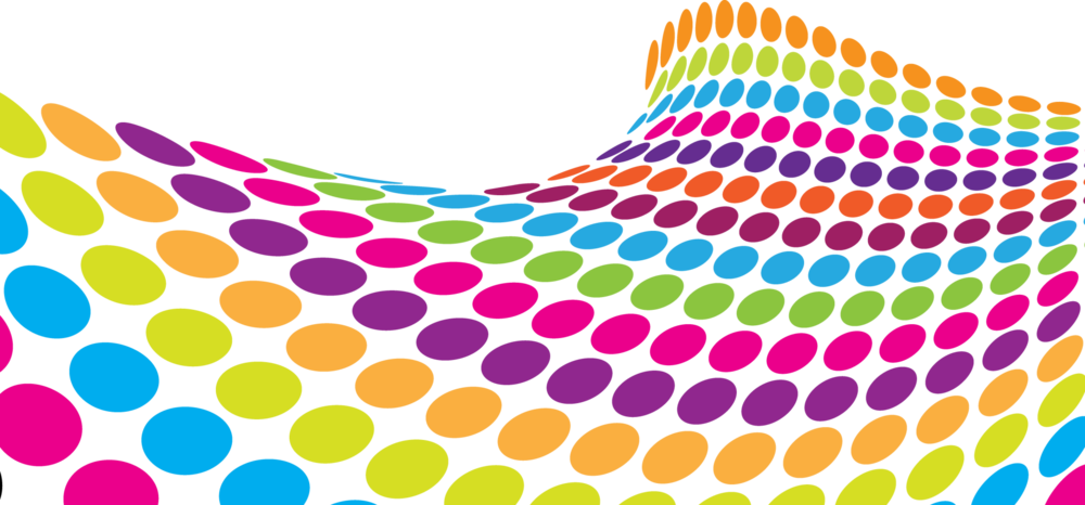 Abstract Halftone - Colorful Dots Wave Background (1000x466), Png Download