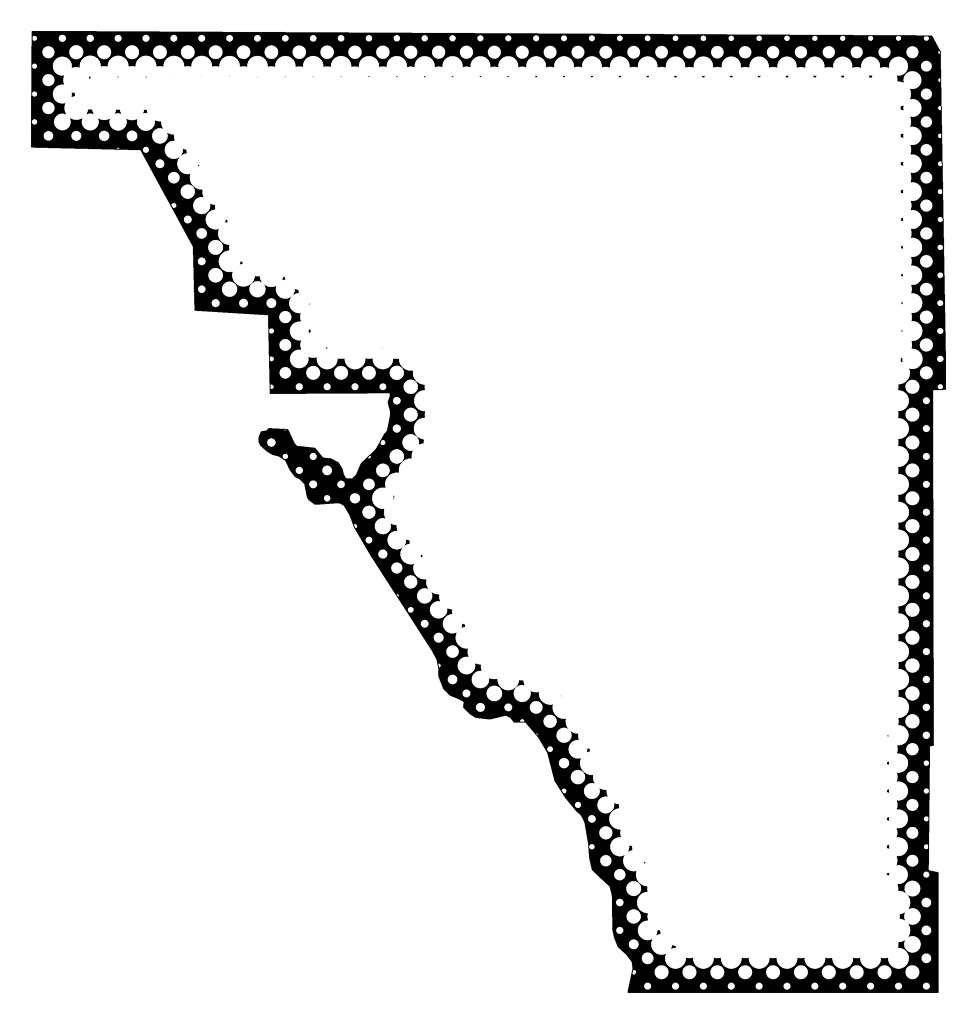 A Map Of Osceola With Dots Reversed Out Of A Black - Monochrome (977x1024), Png Download
