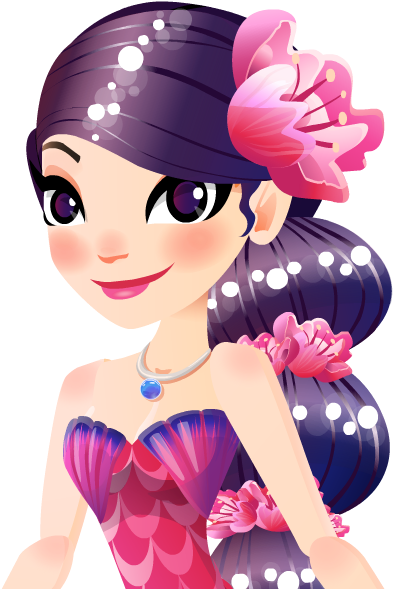 Mermaid World Fuschia Mermaid (588x649), Png Download