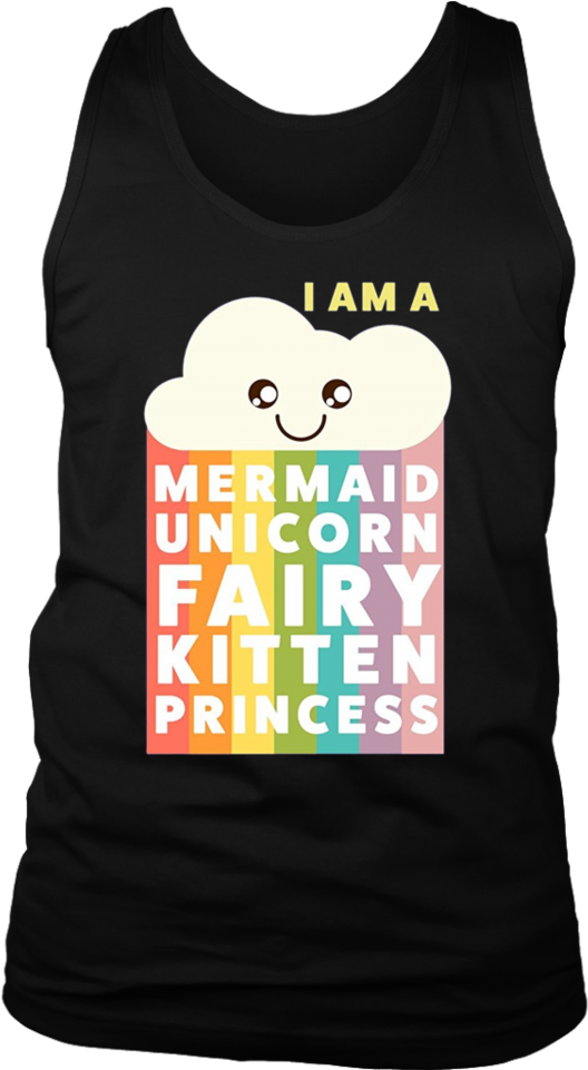 I Am A Mermaid Unicorn Fairy Kitten Princess Cute T - Active Tank (960x960), Png Download