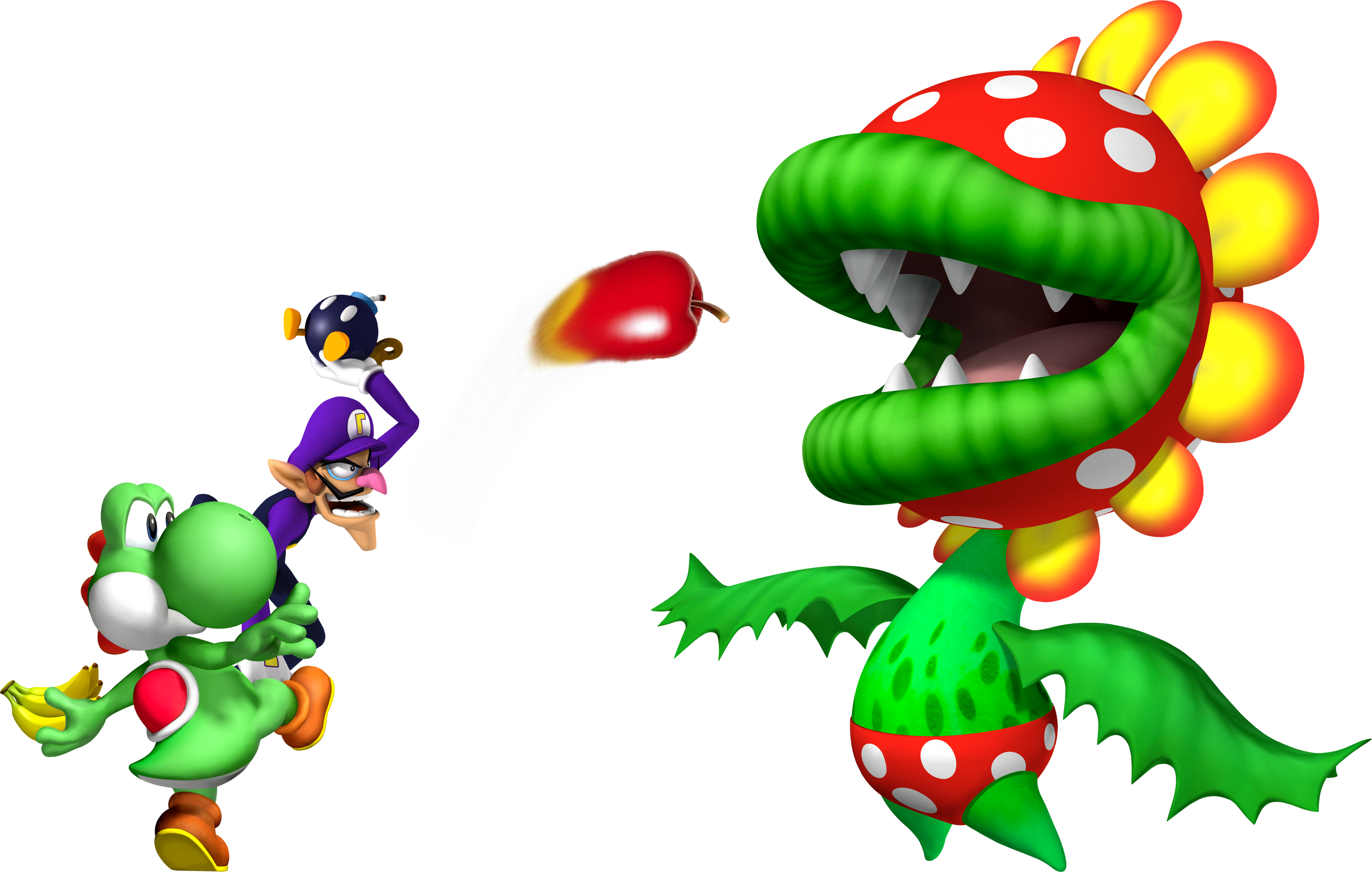 Petey Piranha's Feeding Frenzy - Petey Piranha Super Mario Strikers Charged (3029x1926), Png Download