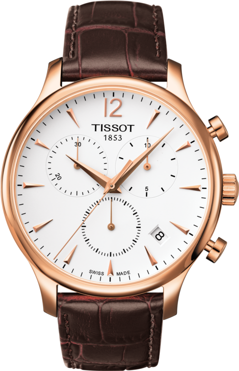 Tissot Tradition Quartz Chronograph Watch With Silver - Tissot Chemin Des Tourelles Price (555x840), Png Download