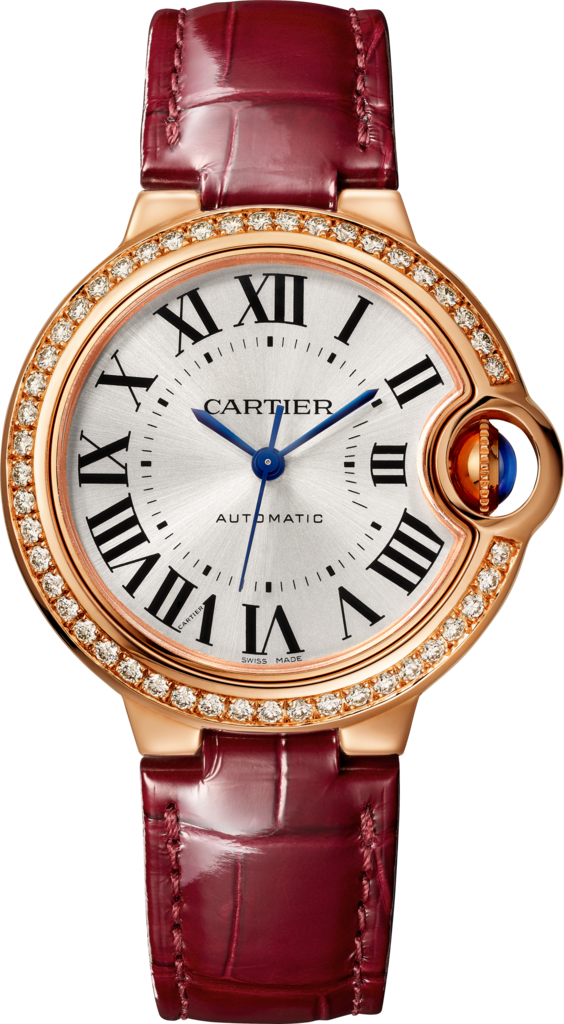 Ballon Bleu De Cartier Watch33 Mm, Pink Gold, Diamonds, - All Cartier Watch Models (564x1024), Png Download